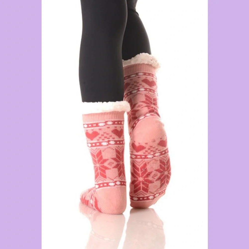 NWT Yelete Pink and Red Slipper Socks